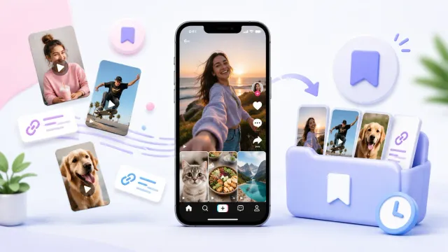 Save TikTok videos to watch later: tap Share, choose Tuckii, find them in one searchable library