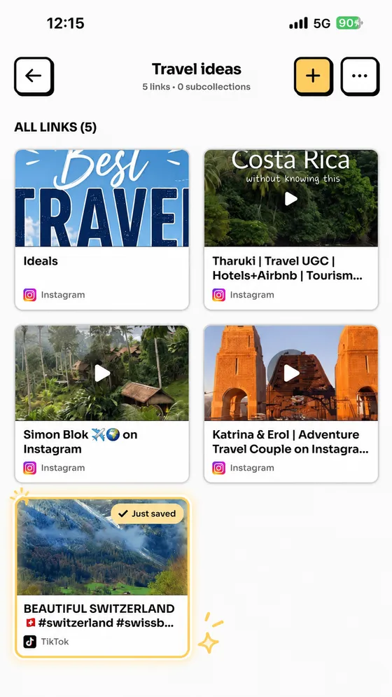 The TikTok video saved inside Tuckii with its title and thumbnail