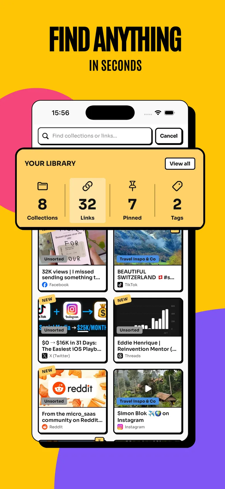 Tuckii save links app — find anything in seconds with instant search